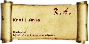 Krall Anna névjegykártya
