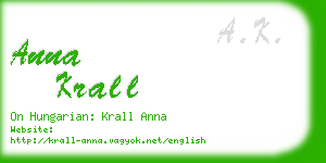 anna krall business card